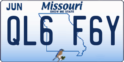 MO license plate QL6F6Y