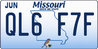 MO license plate QL6F7F