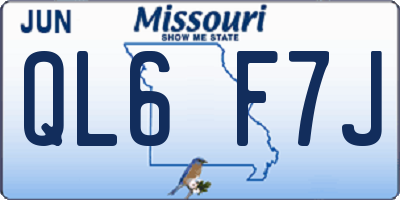 MO license plate QL6F7J