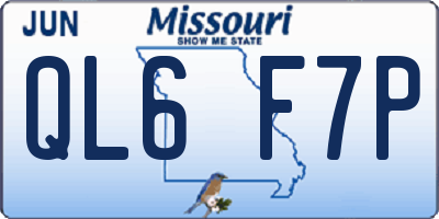 MO license plate QL6F7P