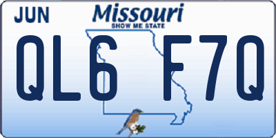 MO license plate QL6F7Q