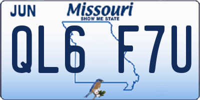 MO license plate QL6F7U