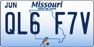 MO license plate QL6F7V