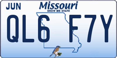 MO license plate QL6F7Y