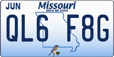 MO license plate QL6F8G
