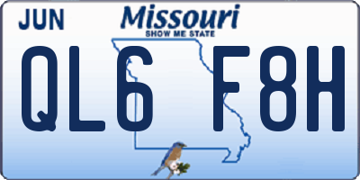 MO license plate QL6F8H