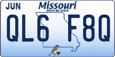 MO license plate QL6F8Q