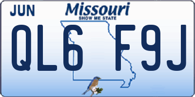 MO license plate QL6F9J
