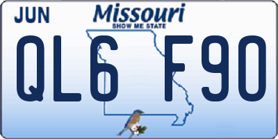 MO license plate QL6F9O
