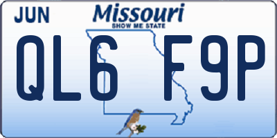 MO license plate QL6F9P