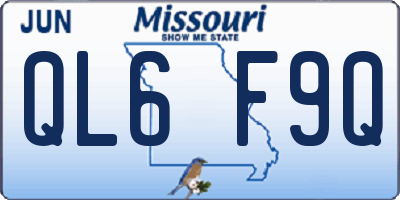 MO license plate QL6F9Q