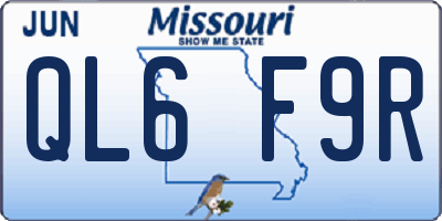 MO license plate QL6F9R