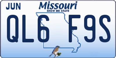 MO license plate QL6F9S