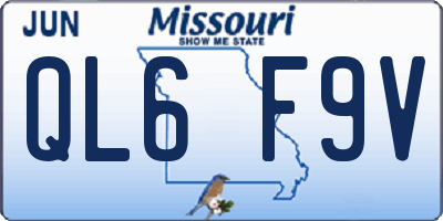 MO license plate QL6F9V