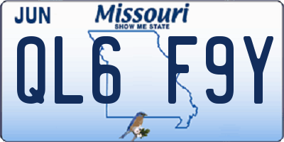 MO license plate QL6F9Y