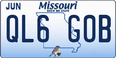 MO license plate QL6G0B