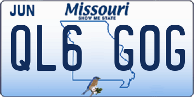 MO license plate QL6G0G