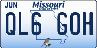 MO license plate QL6G0H