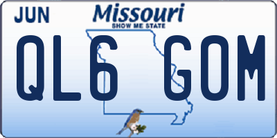 MO license plate QL6G0M