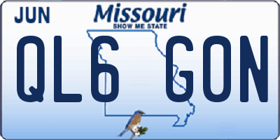 MO license plate QL6G0N