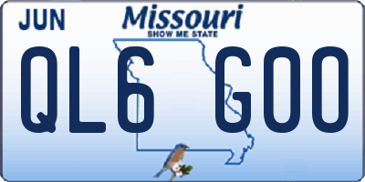MO license plate QL6G0O