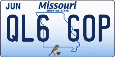 MO license plate QL6G0P