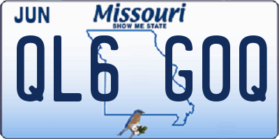 MO license plate QL6G0Q