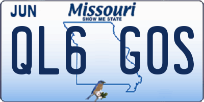 MO license plate QL6G0S