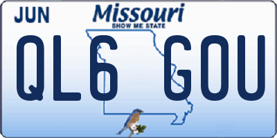 MO license plate QL6G0U