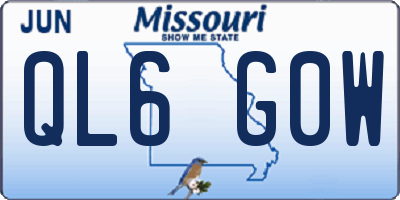 MO license plate QL6G0W