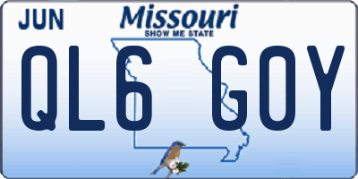 MO license plate QL6G0Y