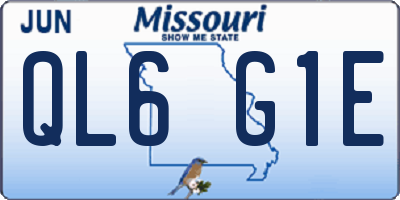 MO license plate QL6G1E