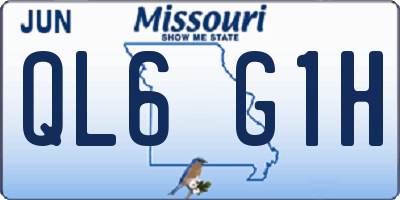 MO license plate QL6G1H