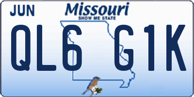 MO license plate QL6G1K