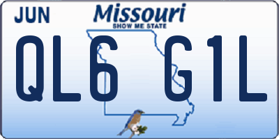 MO license plate QL6G1L