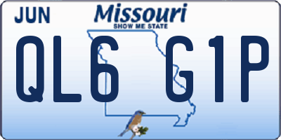 MO license plate QL6G1P