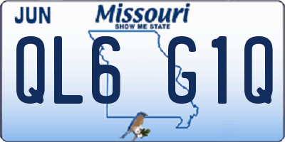 MO license plate QL6G1Q