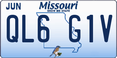MO license plate QL6G1V
