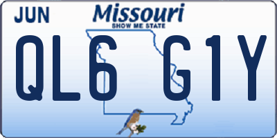MO license plate QL6G1Y