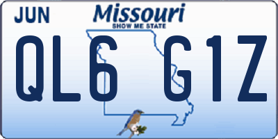 MO license plate QL6G1Z