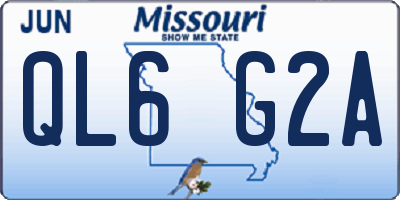MO license plate QL6G2A
