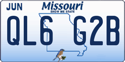 MO license plate QL6G2B