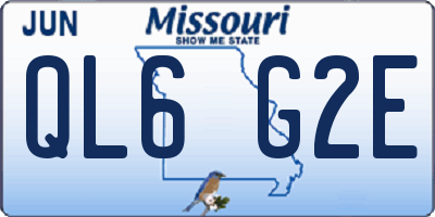 MO license plate QL6G2E