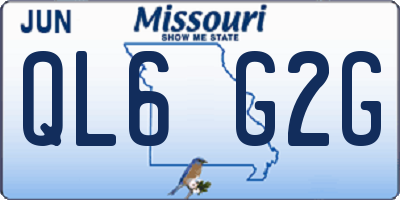 MO license plate QL6G2G