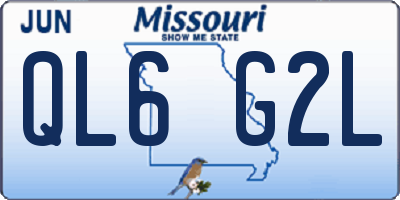 MO license plate QL6G2L