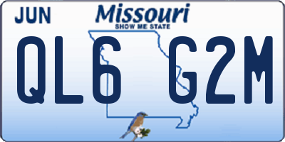 MO license plate QL6G2M