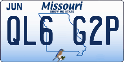 MO license plate QL6G2P