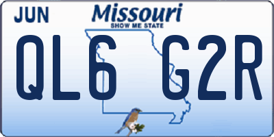 MO license plate QL6G2R