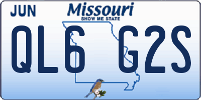 MO license plate QL6G2S