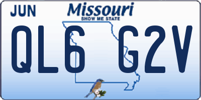 MO license plate QL6G2V